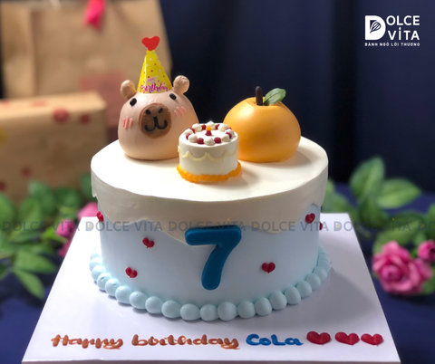 [1134] Bánh kem tạo hình Capybara và quả cam (120)