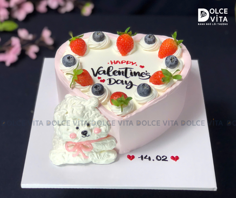 1058 (30) Bánh hình trái tim trang trí gấu