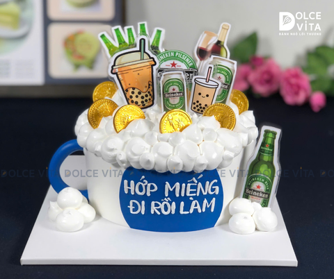 [1634] (120) Bánh kem tạo hình ly bia - vui nhộn, ấn tượng cho mọi buổi tiệc