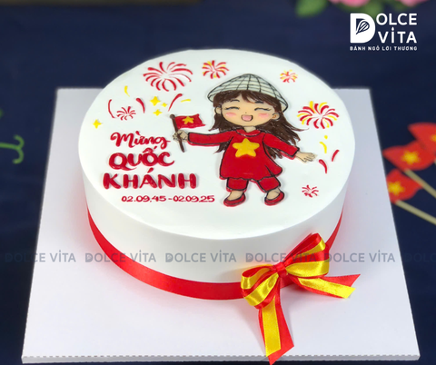 [1871] (80) Bánh kem mặc áo dài đỏ - Biểu tượng tự hào Việt Nam trong các dịp lễ trọng đại