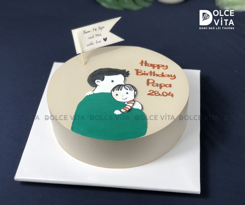 [311] (70) Bánh vẽ hình cha bồng con đầy tình yêu