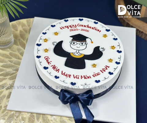[1986] (60) Bánh Kem Vẽ hình Cử nhân Mừng Tốt Nghiệp
