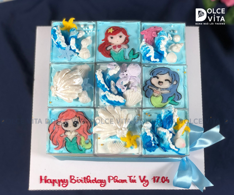 [1792] Set Bánh Ly Chủ Đề Nàng Tiên Cá & Đại Dương