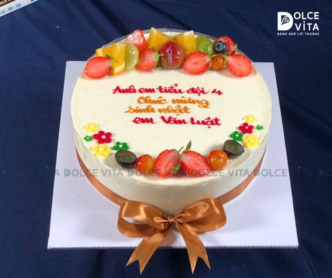 [1280] Bánh Mousse Bắp Trang trí Trái cây - Hài hòa và Ngon miệng