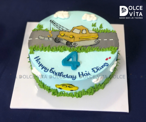 578 (90) Bánh vẽ chủ đề Xe cần cẩu