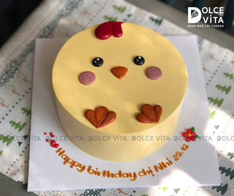 [2843] (30) Bánh vẽ chú gà con - dành cho sinh nhật bé tuổi Dậu