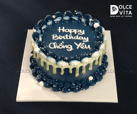 740 (30) Bánh pha màu đậm & nhũ, trang trí phong cách retro