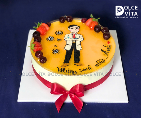 599 (70) Passion - Bánh mousse chanh dây vẽ hình bác sĩ
