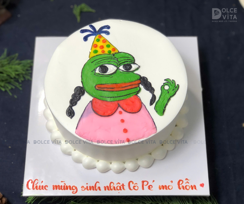 [1119] (50) Bánh vẽ meme Ếch xanh Pepe hài hước