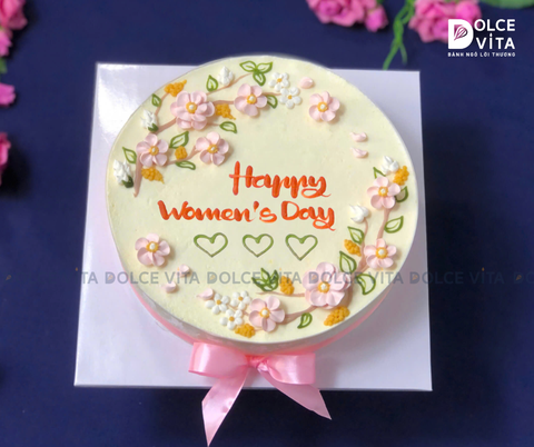 [1160] (20-30-50-60) Bánh mousse bắp ngọt – Mẫu bánh vẽ hoa đẹp tặng cô ngày 8/3