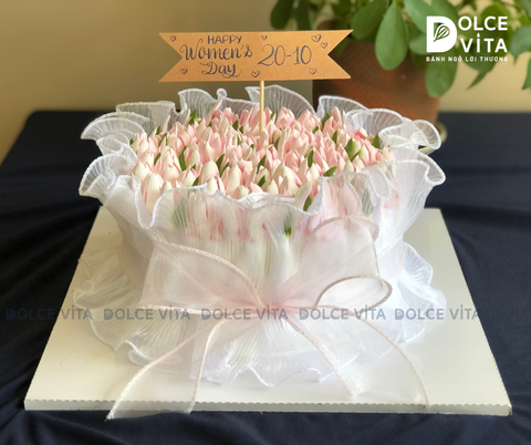 [1308] (SM80-120-180) Bánh kem bó hoa tulip - món quà vừa đẹp vừa ngon