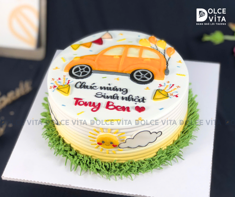 1256 (80) Bánh Vẽ Ô Tô – Món Quà Sinh Nhật Cho Bé Trai Mê Xe Cộ