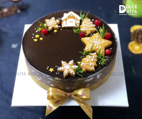 N505 (20-30-40-50) Chocolate mousse trang trí bánh quy gừng (Bánh giáng sinh/ Christmas/ Noel)
