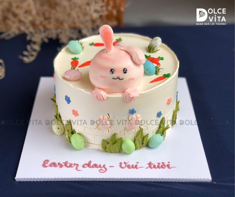 1243 (120) Bánh Kem Phục Sinh Hình Thỏ Và Trứng (Easter Bunny Cake)