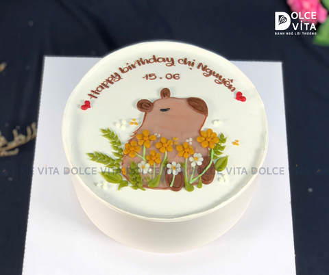 [1496] (70) Bánh sinh nhật Capybara – Bánh vẽ hình theo sở thích