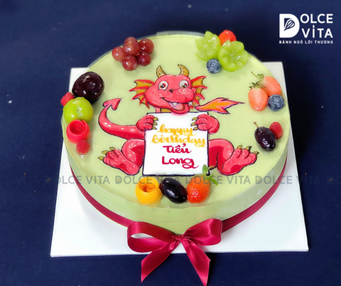 [526] (80) Bánh Matcha Yogurt vẽ chú Rồng cho sinh nhật người tuổi Thìn