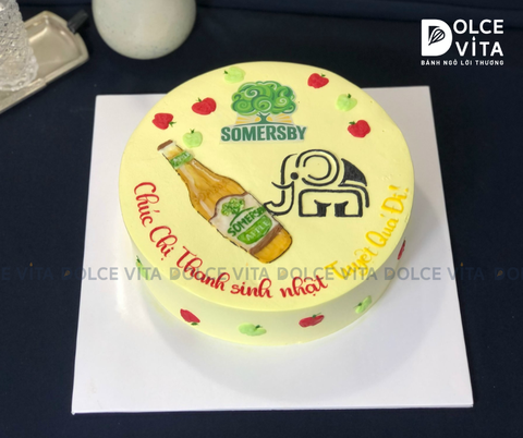 819 (100) Bánh chủ đề Somersby (vẽ và in hình)