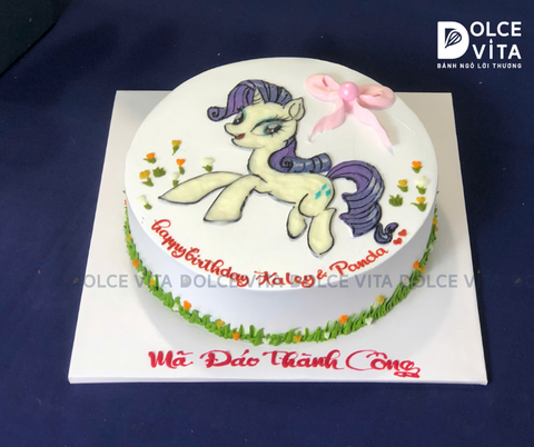 [579] (80) Bánh kem vẽ hình ngựa Pony cho bé gái