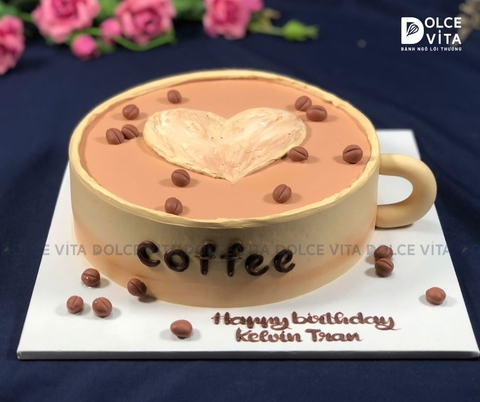 [1433] (80) Bánh kem tạo hình tách cafe độc đáo cho sinh nhật, sự kiện