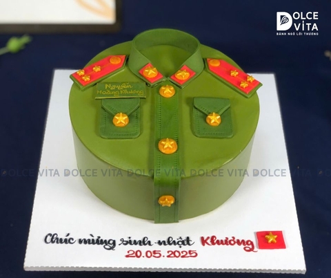 [1124] (120) Bánh tạo hình áo chiến sĩ/ quân nhân tặng người làm trong ngành công an, quân đội