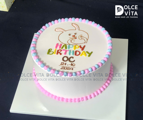 [888] (60) Bánh vẽ thỏ với nhiều màu sắc