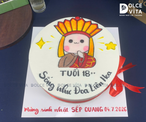 [3117] (85) Bánh kem hài hước chủ đề Thỏ Bảy Màu hóa Đường Tăng – Thiết kế 