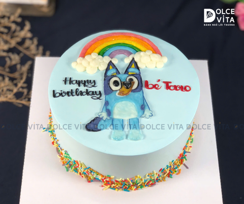 [1509] (95) Bánh Kem Vẽ Nhân Vật Phim Hoạt Hình Bluey – Món Quà Dành Cho Bé