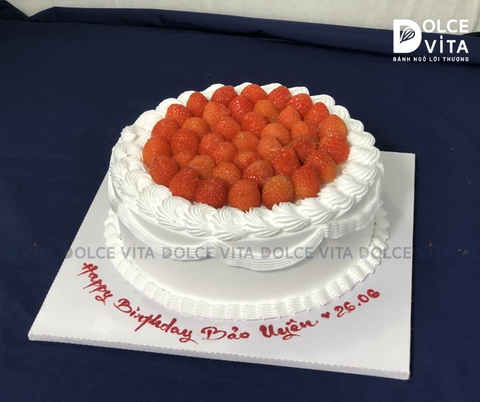 488 (60-90-140) Bánh mixed fruit trang trí dâu tây