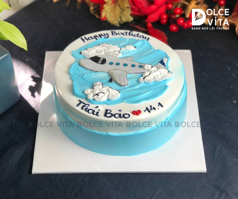 [669] (60) Bánh vẽ hình máy bay và bầu trời xanh