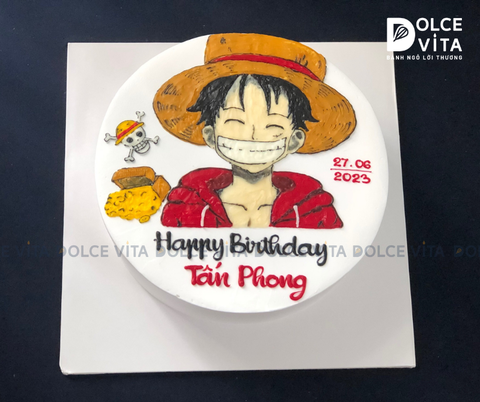 [728] (90) Bánh Vẽ Chibi Luffy One Piece – Quà Sinh Nhật Cho Bé Quận 7