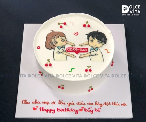 [386] (80)  Bánh Kem Vẽ Chibi – Dễ Thương & Đầy Cá Tính