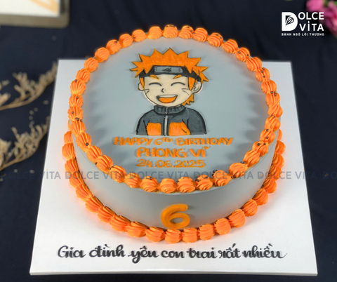 [1535] (80) Bánh kem vẽ Naruto Rasengan – Bánh Siêu Chiến Binh