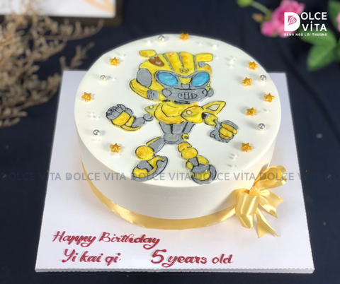 [759] (80) Bánh kem vẽ robot Bumblebee – Món quà cho fan Transformers