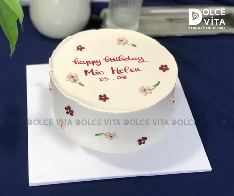 [1438] Bánh kem vẽ hoa phong cách nhẹ nhàng, tự nhiên