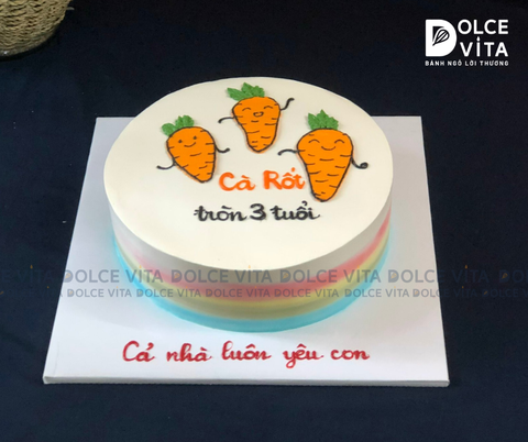[0935] (20) Bánh vẽ Củ Cà Rốt đáng yêu tặng sinh nhật bé