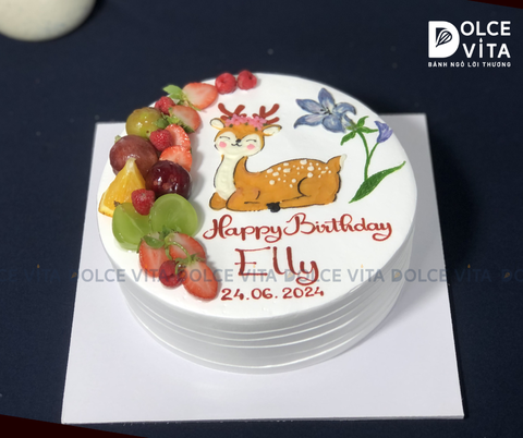 459 (90) Bánh vẽ con nai và hoa ly