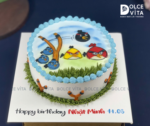 [3133] (120) Bánh Kem Chủ Đề Angry Birds (Những Chú Chim Nổi Giận)