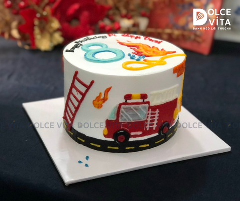 671 (120) Bánh vẽ chủ đề Lính cứu hỏa cho sinh nhật đáng nhớ bé trai