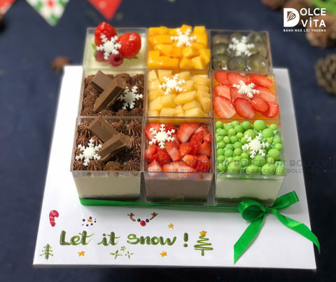 N803 Set ly trang trí trái cây chủ đề Giáng sinh