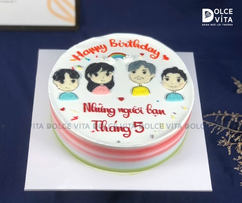 [1825] (80) Bánh vẽ chibi (phác họa theo hình chụp) quà tặng đặc biệt cho nhóm bạn