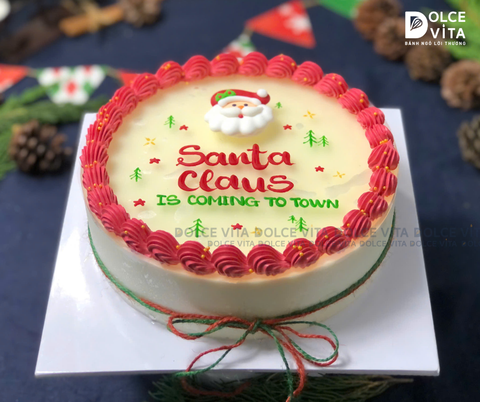 N101 Green Tea Lemon Mousse (Bánh giáng sinh trà xanh trang trí ông già Noel)