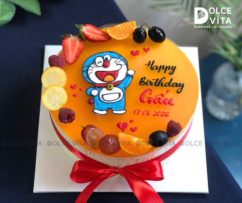 [339] (60) - Bánh mousse chanh dây vẽ Doremon/ Doraemon