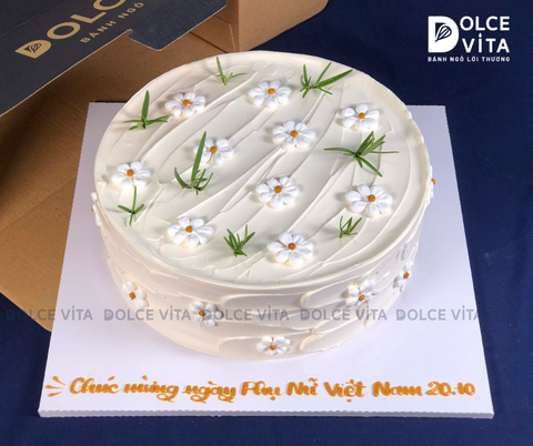 [2047] Bánh sinh nhật trang trí hoa cúc nhẹ nhàng - dịu dàng tặng cho phái nữ
