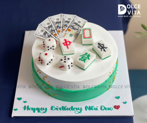 [2995] (100) Bánh chủ đề Baccarat - Sòng bài - Casino - Đánh bài