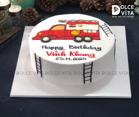 [679] (70) Bánh sinh nhật xe cứu hỏa cho bé trai
