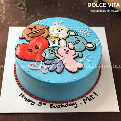 [1700] (M100) Bánh vẽ Sticker ban nhạc BTS BP BT21 cho Fan BTS