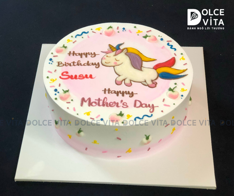 [1650] (70) Bánh vẽ hình Ngựa Pony (Unicorn) đáng yêu