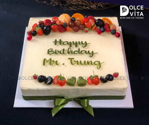 761- Bánh trà xanh chanh hình vuông