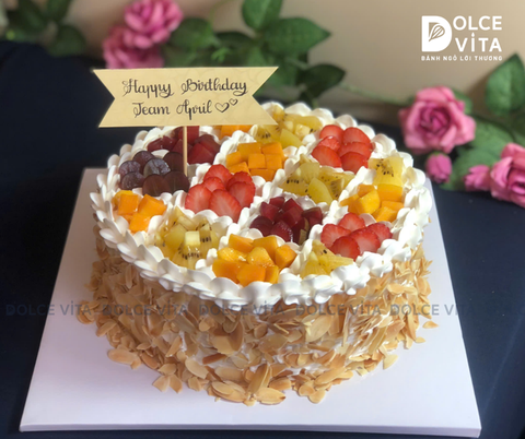 [3009] (100+) Bánh kem trang trí trái cây, hạnh nhân rực rỡ và ngon mắt