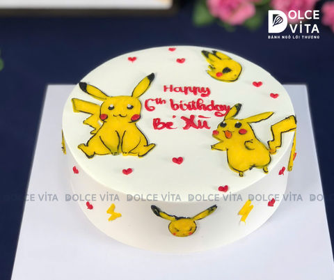 [1976] (90) Bánh Kem vẽ Pikachu Cho Fan Pokemon